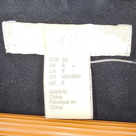 H&M Black Faux Suede Jacket Zippered Biker Moto Goth Grunge Streetwear Women’s 8 - Picture 8 of 8